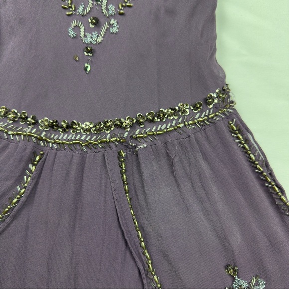 Sue Wong Nocturne Silk Beaded Purple Mini Dress - Picture 6 of 11